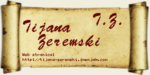 Tijana Zeremski vizit kartica